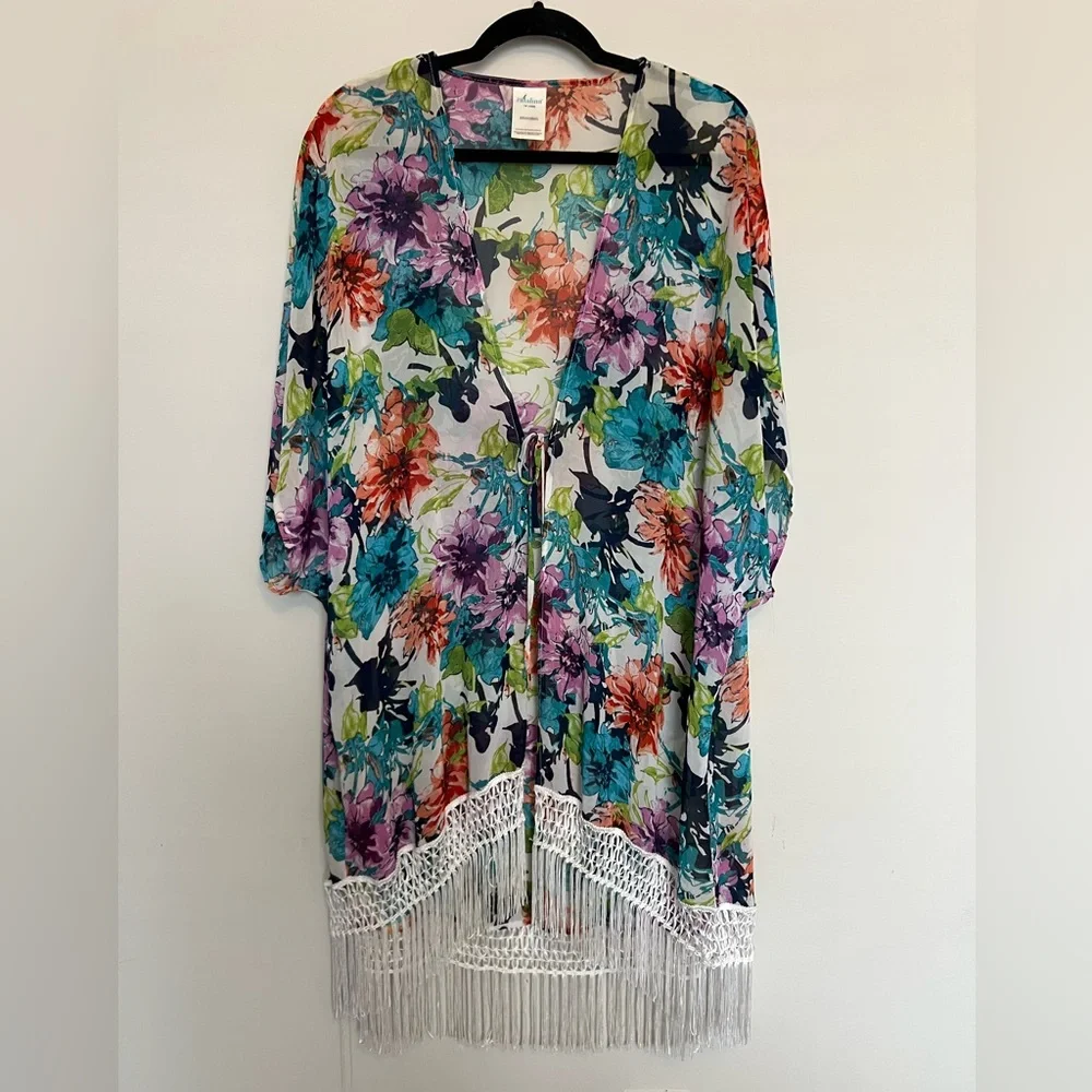 Catalina Multicolor Floral Swim Coverup‎ Size 1X (16W)